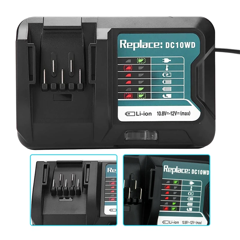 Зарядное устройство для литиевых аккумуляторов MAKITA DC10WD 10,8-12 В, BL106 BL02 BL104
Зарядное устройство для литиевых аккумуляторов MAKITA DC10WD 10,8-12 В, BL106 BL02 BL104