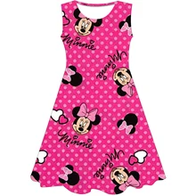 Girls Dresses Childrens Clothing Cartoon Minnie Mouse Print Summer Fashion Baby Disney Series Dress 2022 1-10Y One Piece Skirts