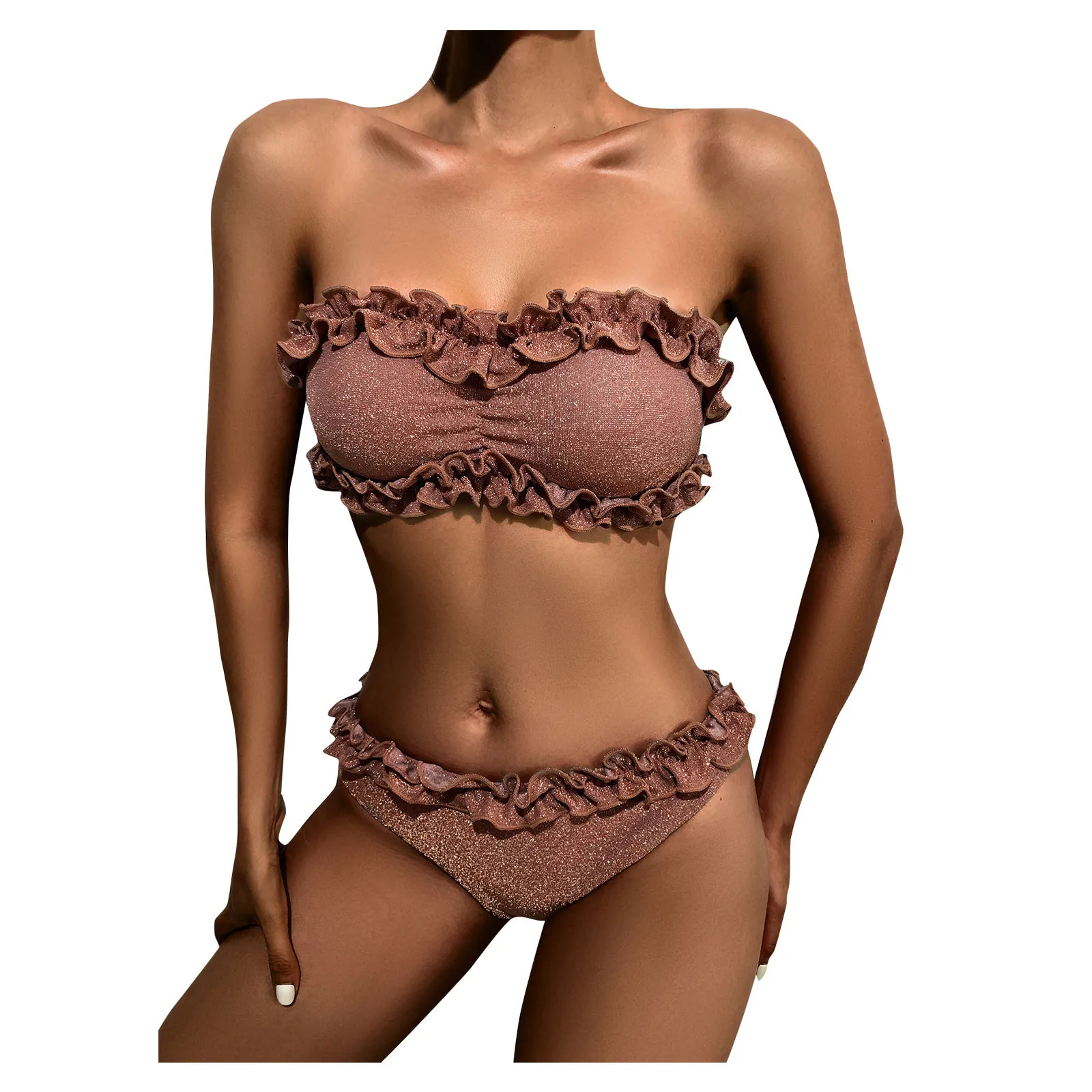 Sequins Bikini Set Ruffles Push-up Brazilian Swimwear Beachwear Women Tube Top Pleated Lace Swim Bandage Two-piece Suits
Sequins Bikini Set Ruffles Push-up Brazilian Swimwear Beachwear Women Tube Top Pleated Lace Swim Bandage Two-piece Suits