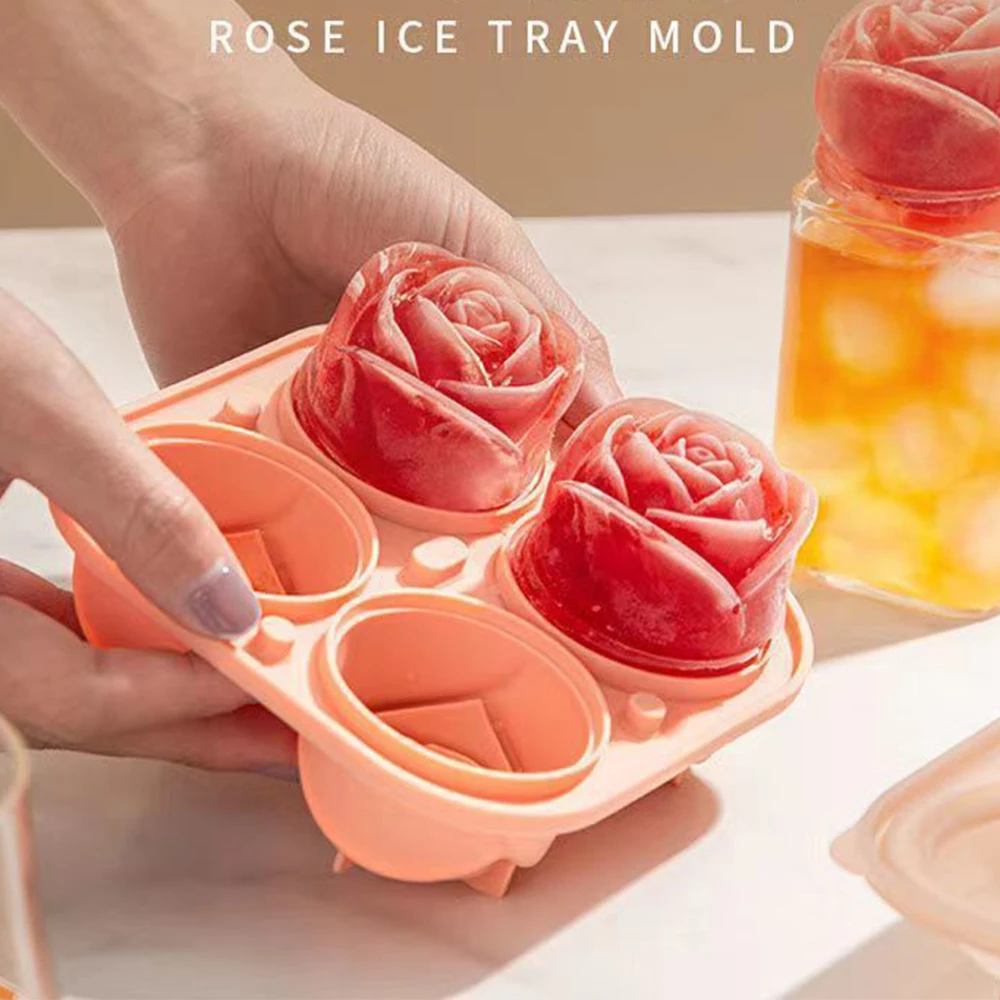 4 Grid Silicone Ice Cube Mold 3D Rose Flower Maker Cake Mould Tray Ice Cream Whiskey Wine Cocktail Kitchen Bar DIY Maker Tool
4 Grid Silicone Ice Cube Mold 3D Rose Flower Maker Cake Mould Tray Ice Cream Whiskey Wine Cocktail Kitchen Bar DIY Maker Tool