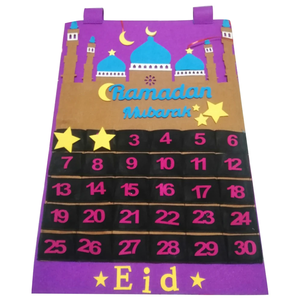 Ramadan Mubarak Countdown Calendar Eid Mubarak Wall 30 Days Calendar with Pockets for Home Festival Party Decoration
Ramadan Mubarak Countdown Calendar Eid Mubarak Wall 30 Days Calendar with Pockets for Home Festival Party Decoration