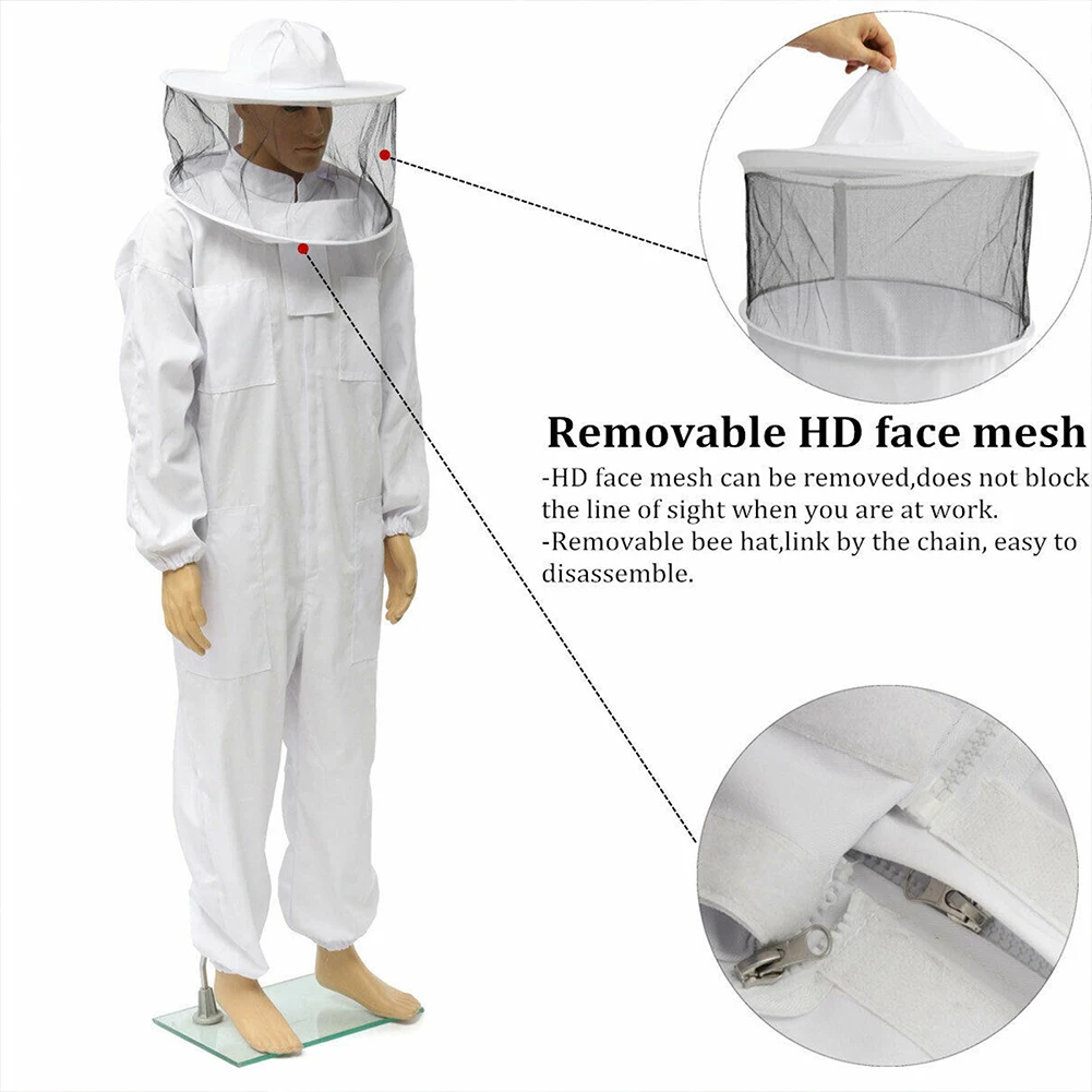 With Veil Hood Beekeeping Suit Anti Bee Beekeeper Protective Clothing Professional Full Body Ventilated Home Beginner Zipper Hat
With Veil Hood Beekeeping Suit Anti Bee Beekeeper Protective Clothing Professional Full Body Ventilated Home Beginner Zipper Hat
