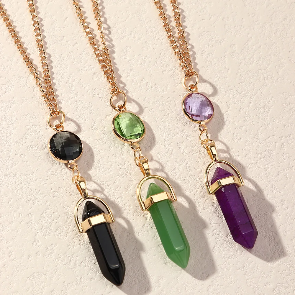 Long Pendant Natural Gem Stone Gold Opal Crystal Quartz Hexagonal Charm Fashion Women Female Pendant Bohemia Necklace
Long Pendant Natural Gem Stone Gold Opal Crystal Quartz Hexagonal Charm Fashion Women Female Pendant Bohemia Necklace