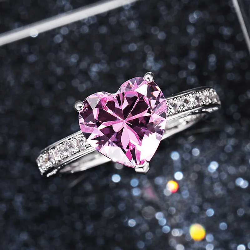 New Romantic Pink Heart Rings Women Brilliant Cubic Zirconia Bridal Wedding Party Rings Simple Stylish Female Accessories Hot
New Romantic Pink Heart Rings Women Brilliant Cubic Zirconia Bridal Wedding Party Rings Simple Stylish Female Accessories Hot