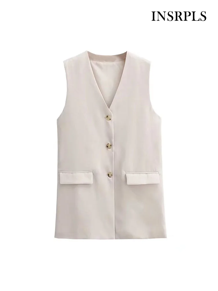 INSRPLS Women Fashion Front Buttons Long Waistcoat Vintage V Neck Sleeveless Female Outerwear Chic Tops
INSRPLS Women Fashion Front Buttons Long Waistcoat Vintage V Neck Sleeveless Female Outerwear Chic Tops
