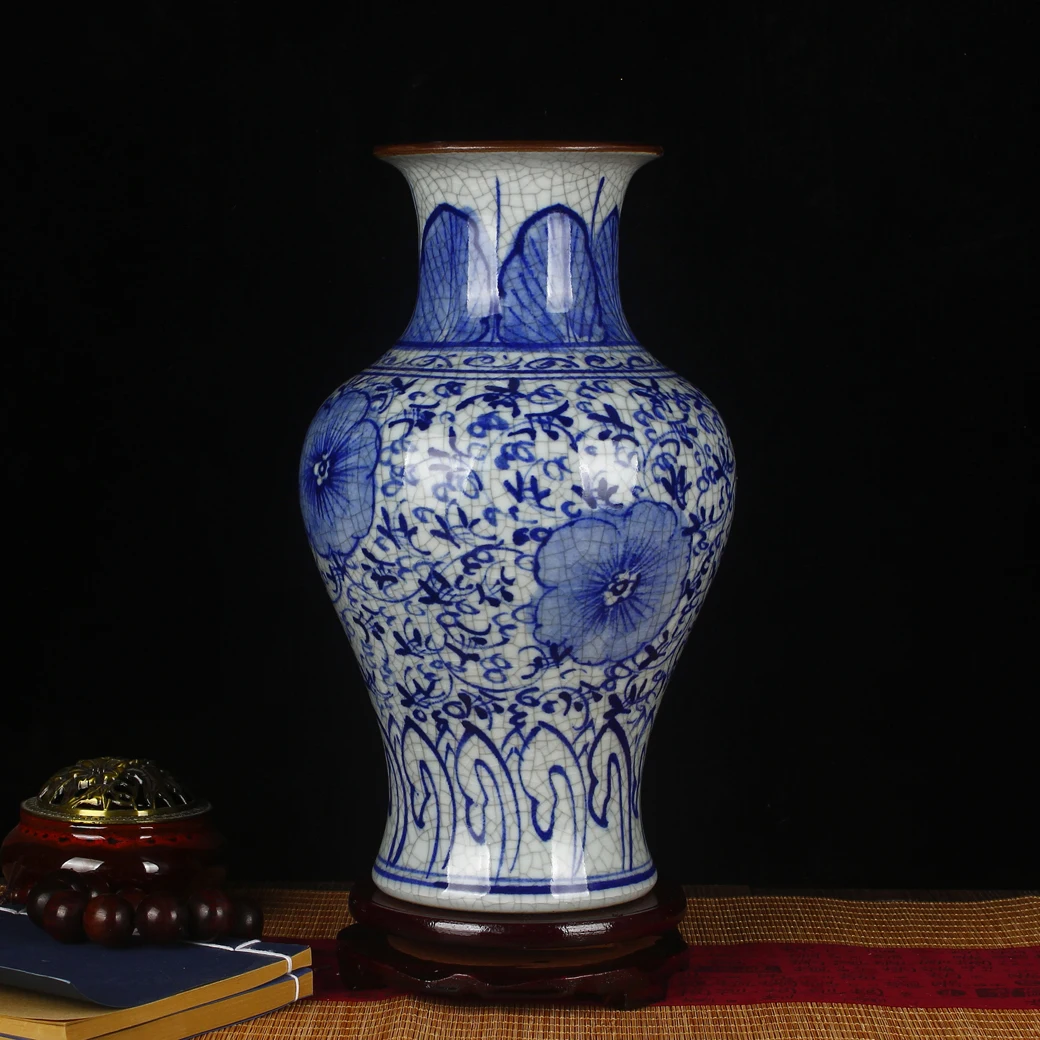 open Jingdezhen piece ceramic antique hand-painted blue and white porcelain vase home decoration living room handicraft ornament
open Jingdezhen piece ceramic antique hand-painted blue and white porcelain vase home decoration living room handicraft ornament