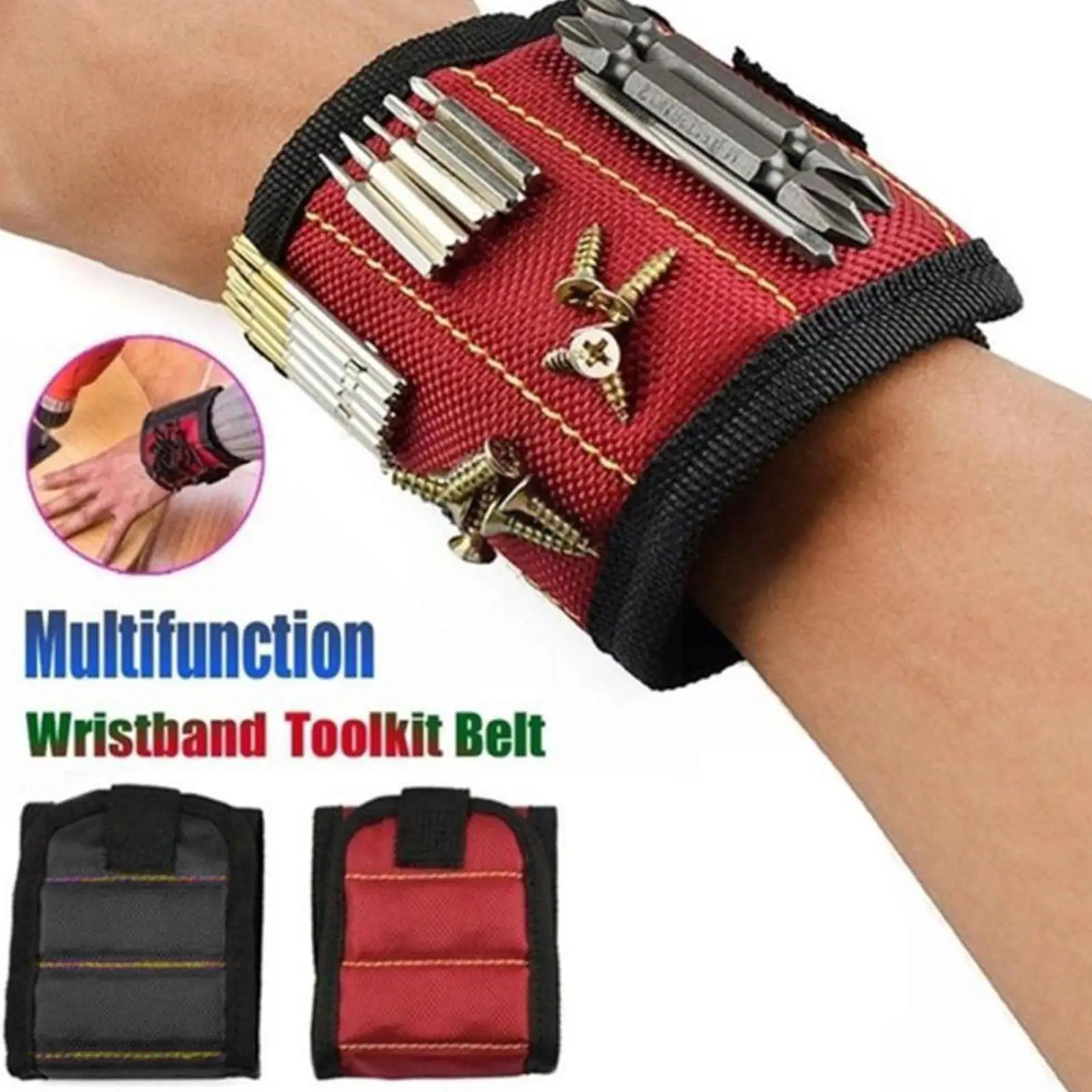 5 Pockets Magnetic Wristband Strong Magnet Multifunction Tool Bag For Screws Wrench Drill Holder Tool Kit Storage Organizer R6I7
5 Pockets Magnetic Wristband Strong Magnet Multifunction Tool Bag For Screws Wrench Drill Holder Tool Kit Storage Organizer R6I7