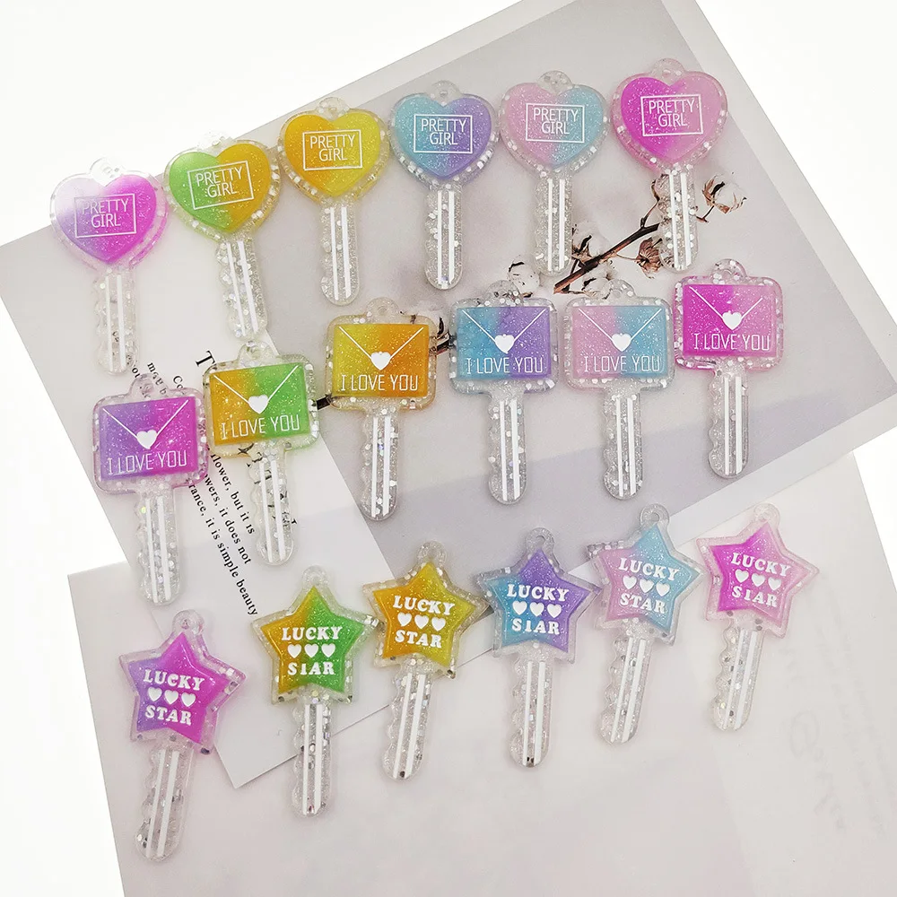 20pcs Mini Kawaii Glittery Heart Key Resin Flat Back Cabochons Scrapbook Diy Party Hairpin Accessories Party Decoration Craft
20pcs Mini Kawaii Glittery Heart Key Resin Flat Back Cabochons Scrapbook Diy Party Hairpin Accessories Party Decoration Craft