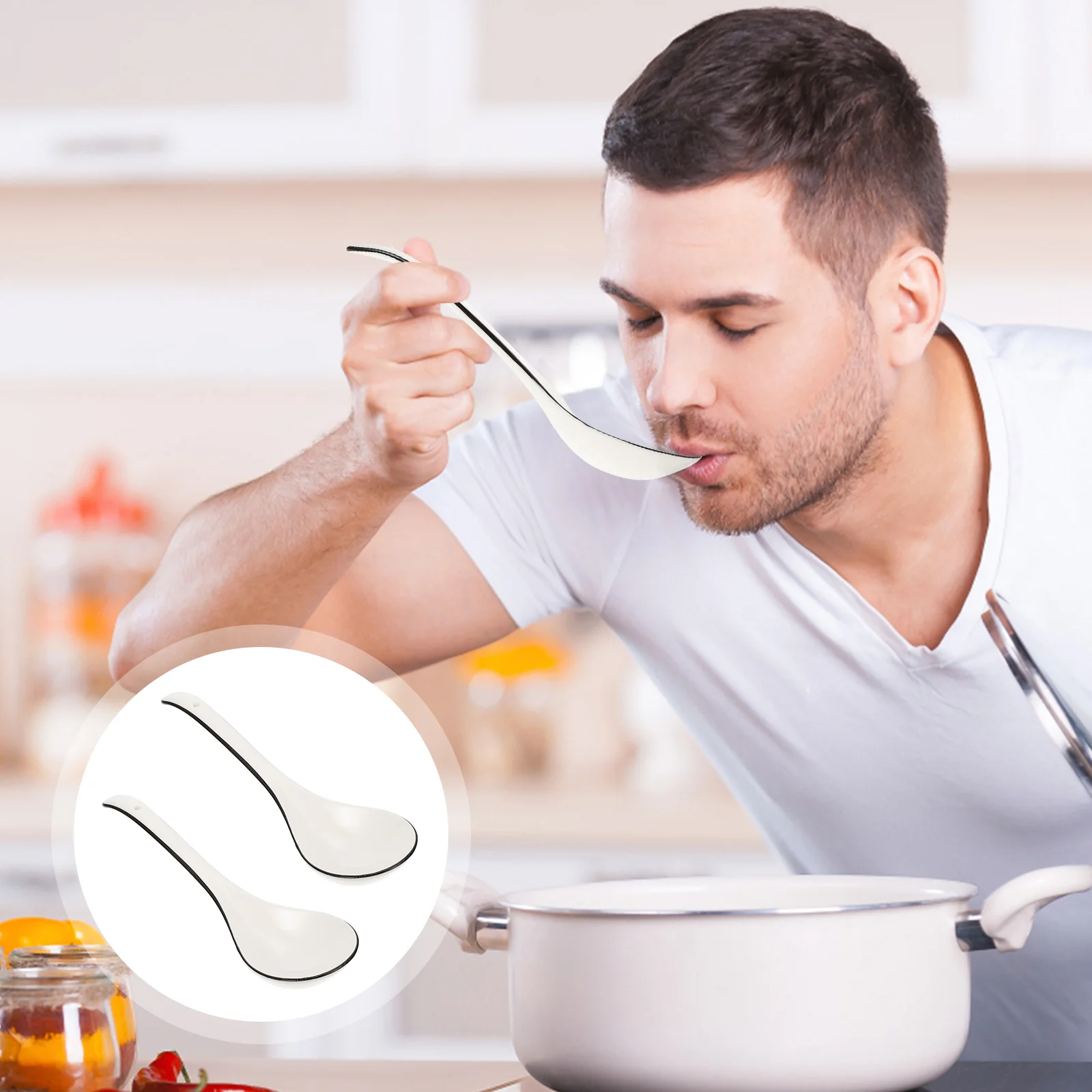 Spoons Soup Ceramic Ladle Spoon Serving Drink Rice Kitchen Asian Chinese Flatware Sauce Specialty China Scoops Porcelain Ramen
Spoons Soup Ceramic Ladle Spoon Serving Drink Rice Kitchen Asian Chinese Flatware Sauce Specialty China Scoops Porcelain Ramen