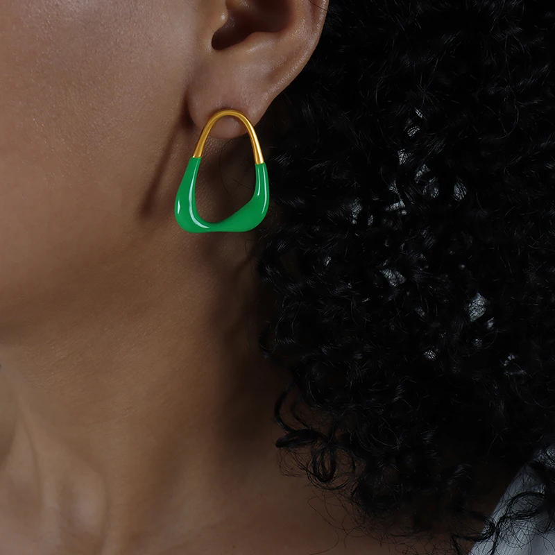 Avocado Green Earrings Gold Contrasting Color 316L Stainless Steel Earrings Waterproof Not Fading Earrings Wholesale Girls
Avocado Green Earrings Gold Contrasting Color 316L Stainless Steel Earrings Waterproof Not Fading Earrings Wholesale Girls