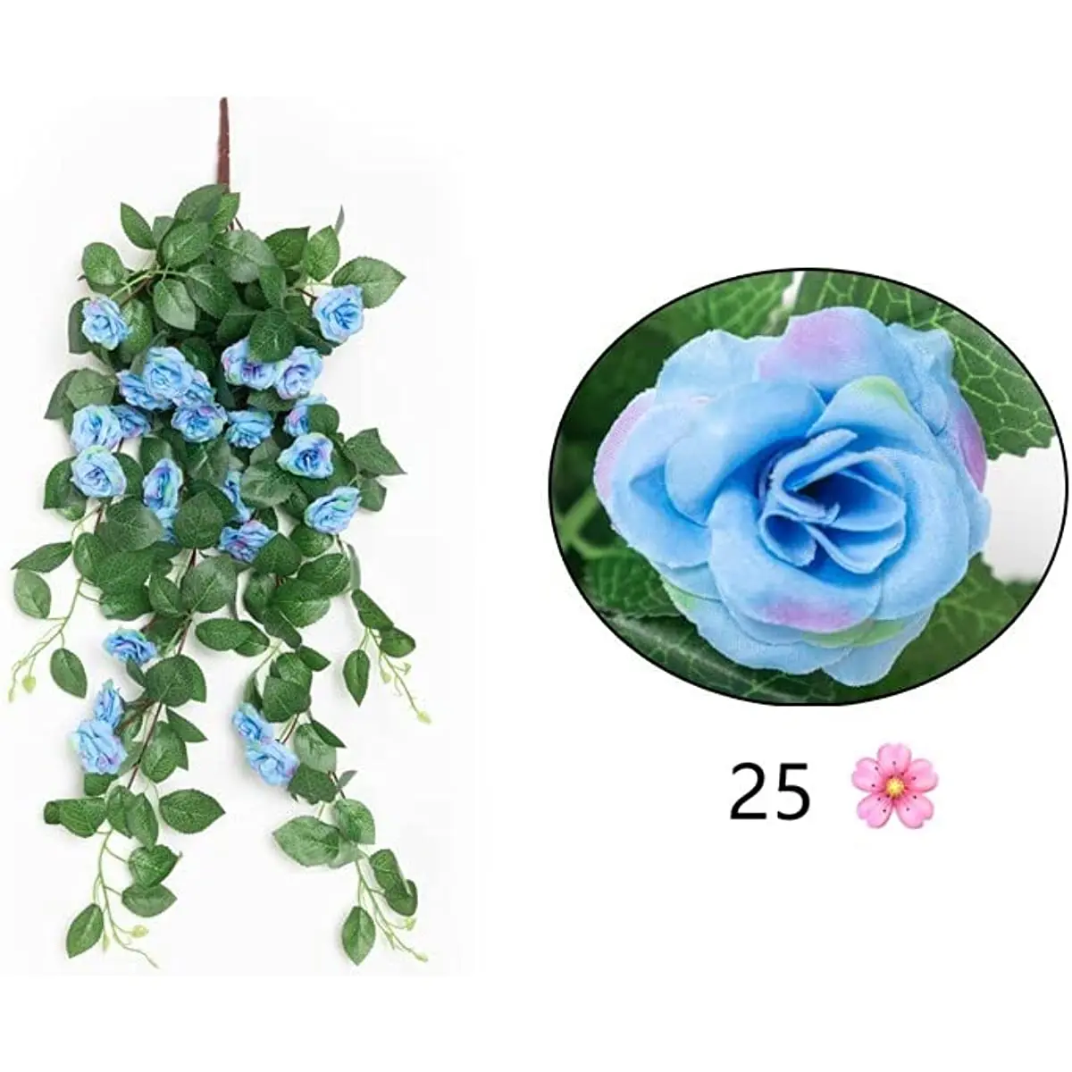 2Pcs Artificial Rose Vines Flowers Hanging Plant Flowers Fake Rose Heads Green Plant Hanging Silk Rose for Wedding Garden Wall
2Pcs Artificial Rose Vines Flowers Hanging Plant Flowers Fake Rose Heads Green Plant Hanging Silk Rose for Wedding Garden Wall