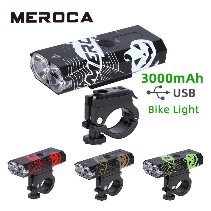 

MEROCA 3000mAh Bike Light Front USB Rechargeable Smart Sensing Mtb Road Bicycle Cycling Lights
