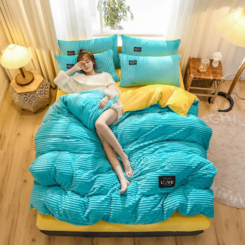 Solid Color Plush Quilt Cover Home Winter Warm Thickening Bedding Set Double Quilt Cover Double King Bed King Bed Quilt Cover
Solid Color Plush Quilt Cover Home Winter Warm Thickening Bedding Set Double Quilt Cover Double King Bed King Bed Quilt Cover