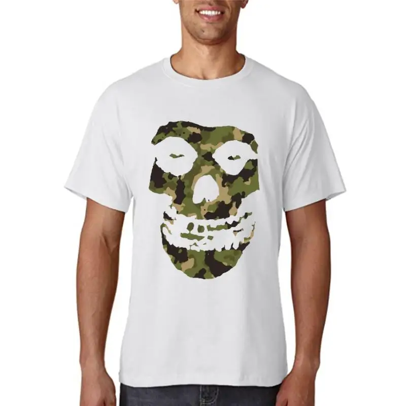 

Title: Misfits Camo Skull Adult Ringer T-Shirt Cotton T-Shirt Men Summer Cheap Sale P Re-Cotton T Shirts for Men T Shirt