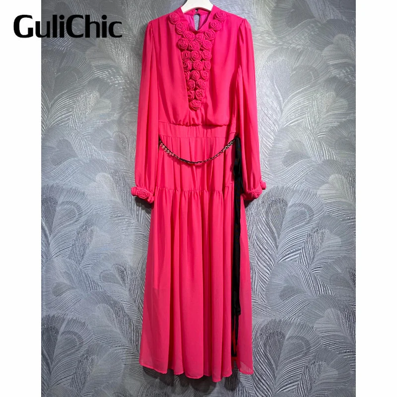 8.11 GuliChic Women Elegant Sweet Three-Dimensional Flower Decoration Collect Waist With Crystal Belt Loose Temperament Dress
8.11 GuliChic Women Elegant Sweet Three-Dimensional Flower Decoration Collect Waist With Crystal Belt Loose Temperament Dress