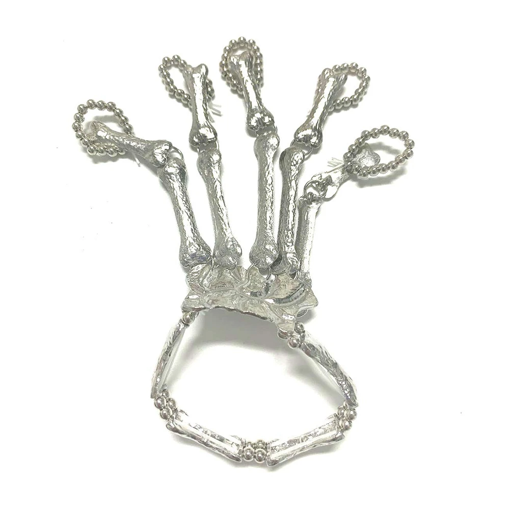 Halloween Wristband Skull Fingers Metal Skeleton Hand Bracelet with Ring for Women and Men on Party(Silver Colour)
Halloween Wristband Skull Fingers Metal Skeleton Hand Bracelet with Ring for Women and Men on Party(Silver Colour)