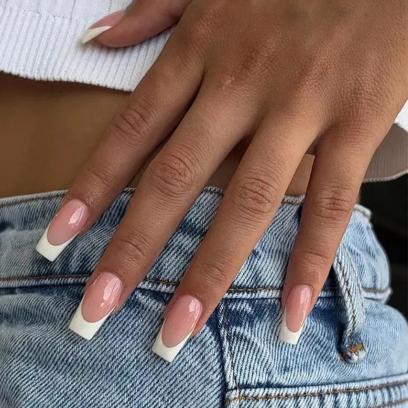 24Pcs French Medium Coffin Square False Nails Ballet Fake Nails White Edge Design Press on Nails Simple Wearable Nail Tips
24Pcs French Medium Coffin Square False Nails Ballet Fake Nails White Edge Design Press on Nails Simple Wearable Nail Tips