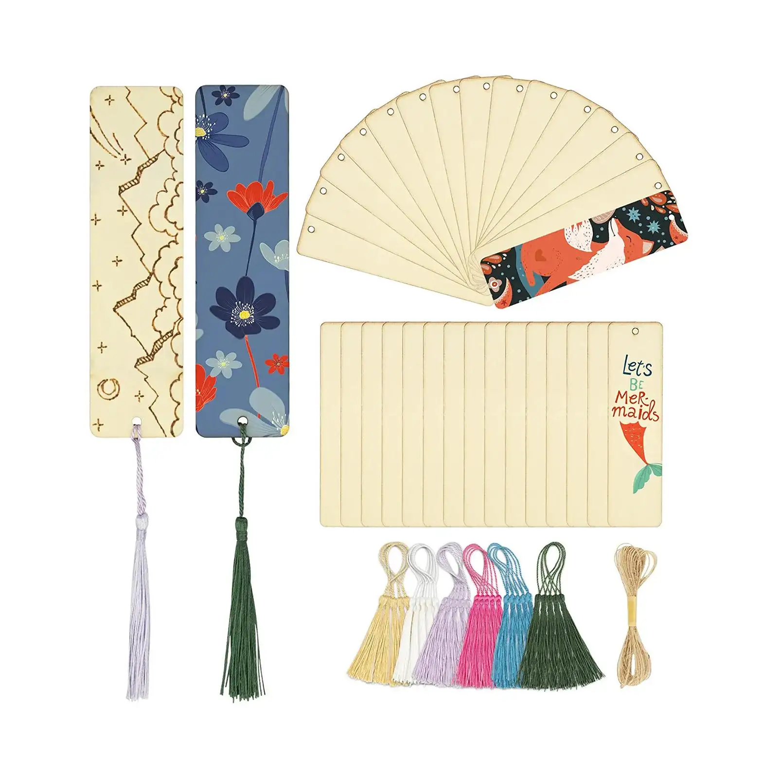 30Pcs Wood Blank Bookmarks with Mix Colored Tassels Gift Tag Markers Souvenir Crafts DIY for Writer Reader Book Lovers
30Pcs Wood Blank Bookmarks with Mix Colored Tassels Gift Tag Markers Souvenir Crafts DIY for Writer Reader Book Lovers