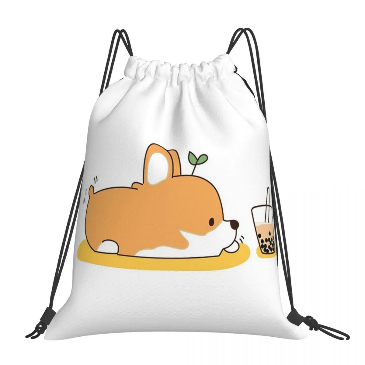 Чайные рюкзаки Corgi And Bubble портативные сумки на шнурке спортивные с карманами для