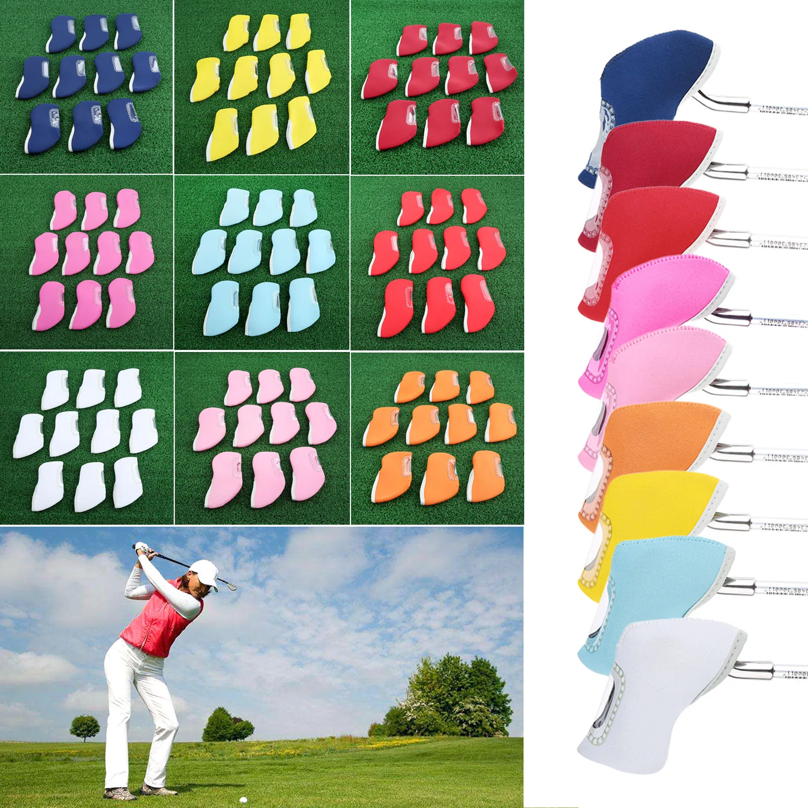 10pcs Golf Irons Head Cover Set Putter Protective Club Cover Golf Accessories Golf Club Iron Head Protector
10pcs Golf Irons Head Cover Set Putter Protective Club Cover Golf Accessories Golf Club Iron Head Protector