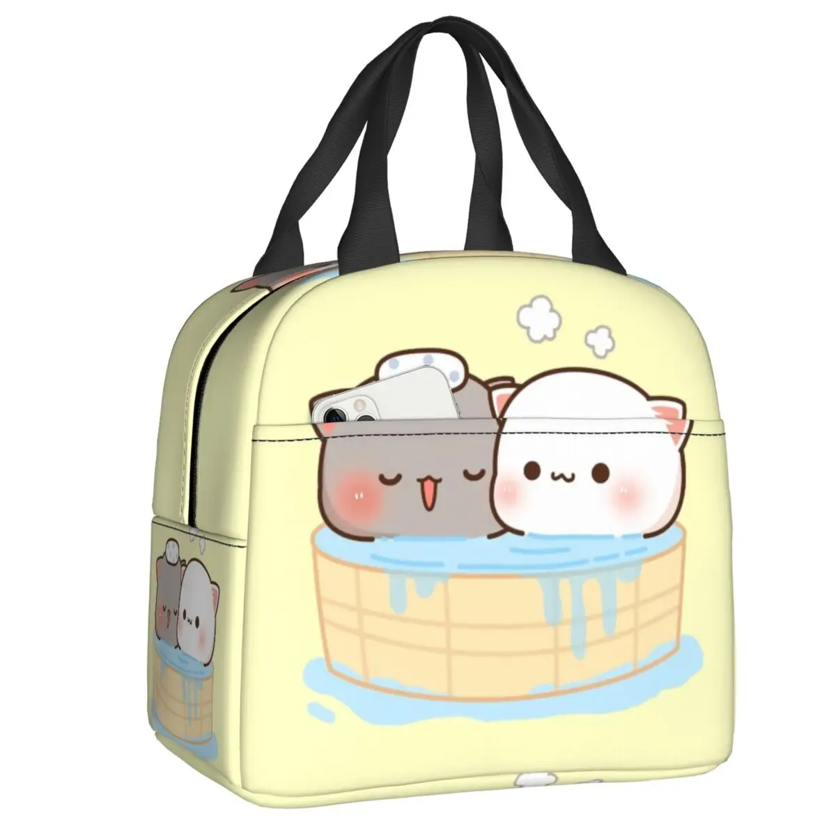 Изолированная обеденная сумка Peach Goma для купания, для работы, школы, Kawaii Mochi Cat, водонепроницаемый термальный охладитель Bento Box для женщин и детей
Изолированная обеденная сумка Peach Goma для купания, для работы, школы, Kawaii Mochi Cat, водонепроницаемый термальный охладитель Bento Box для женщин и детей