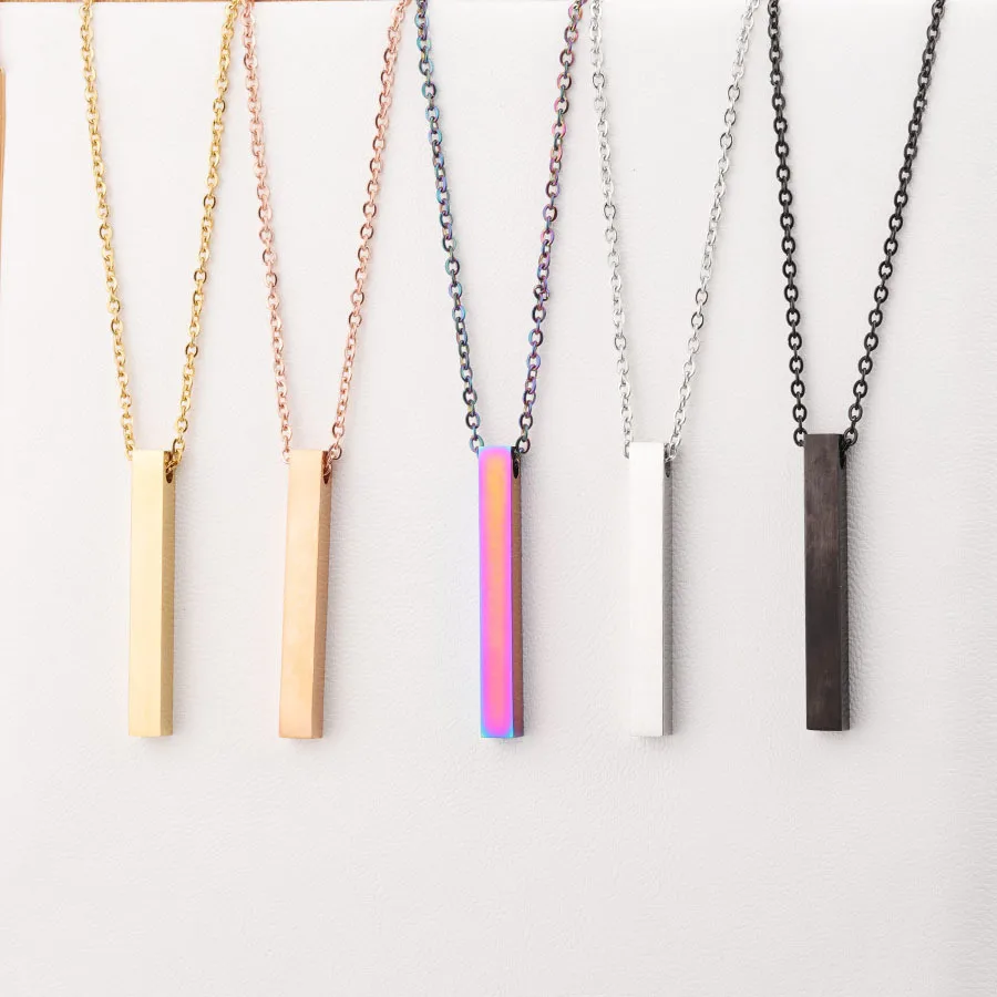 10Pcs 40*5mm Blank 3D Namebar Pendant Stainless Steel Chain Necklaces For DIY Laser Custom Making Womens Mens Jewelry Kids Gifts
10Pcs 40*5mm Blank 3D Namebar Pendant Stainless Steel Chain Necklaces For DIY Laser Custom Making Womens Mens Jewelry Kids Gifts