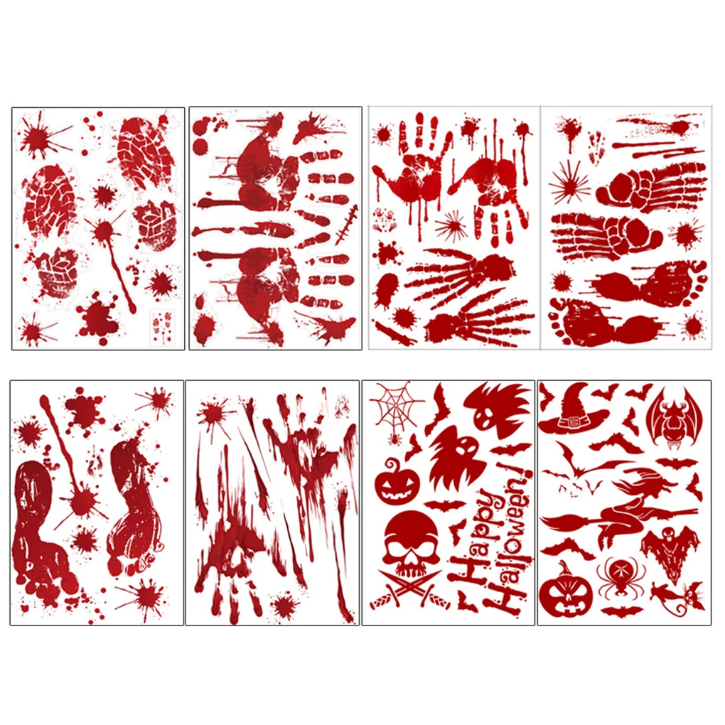 8 Sheets Window Stickers Halloween Party Bloody Glass Decals Decoration Waterproof Wall Clings
8 Sheets Window Stickers Halloween Party Bloody Glass Decals Decoration Waterproof Wall Clings