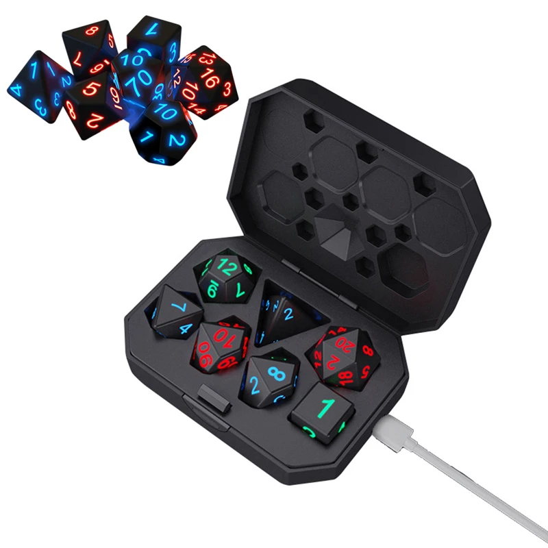1 компл. Светящиеся игральные кости USB перезаряжаемые электронные игральные кости светится в темноте D10 D12 D20
1 компл. Светящиеся игральные кости USB перезаряжаемые электронные игральные кости светится в темноте D10 D12 D20