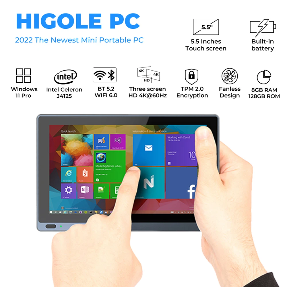 Мини-ноутбук, 5,5 дюйма, сенсорный экран, Intel J4125, Windows 11, 8 ГБ ОЗУ, 128 Гб ПЗУ, WiFi6 BT5.2, RJ45, 1000 LAN, настольный игровой компьютер
Мини-ноутбук, 5,5 дюйма, сенсорный экран, Intel J4125, Windows 11, 8 ГБ ОЗУ, 128 Гб ПЗУ, WiFi6 BT5.2, RJ45, 1000 LAN, настольный игровой компьютер