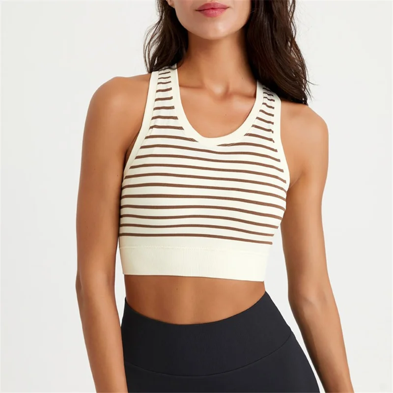 Women Yoga Vest Stripe Gym Sports Crop Tops Seamless Streetwear Rib-Knit Fitness Running Vest Workout Bra Tank Top Female
Women Yoga Vest Stripe Gym Sports Crop Tops Seamless Streetwear Rib-Knit Fitness Running Vest Workout Bra Tank Top Female