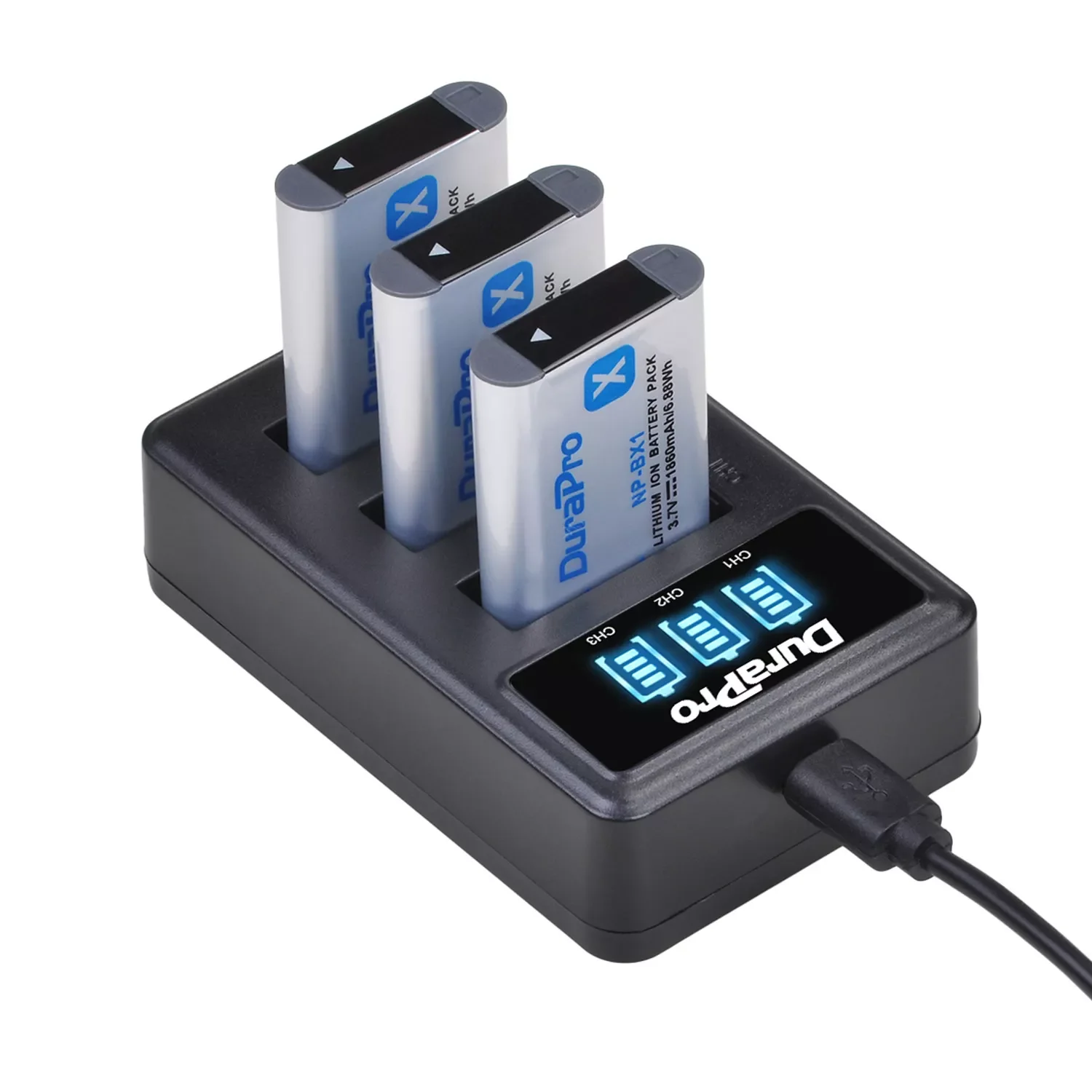 DuraPro 1860mAH NP-BX1 NP BX1 NPBX1 Battery+LED 3 Slots Charger For Sony FDR x3000 HDR as300 DSC rx100 iii zv-1 DSC RX1 RX100iii 
DuraPro 1860mAH NP-BX1 NP BX1 NPBX1 Battery+LED 3 Slots Charger For Sony FDR x3000 HDR as300 DSC rx100 iii zv-1 DSC RX1 RX100iii