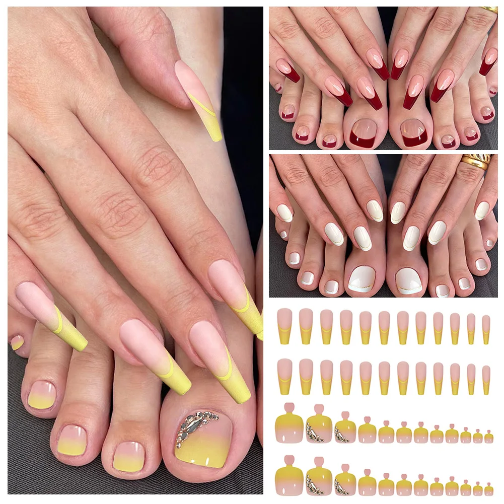 48pcs Fake Nails Tips Set for Fingernail Toenail Reusable Press on Acrylic False Nails Full Coverage Fashion Manicure Nails Set
48pcs Fake Nails Tips Set for Fingernail Toenail Reusable Press on Acrylic False Nails Full Coverage Fashion Manicure Nails Set