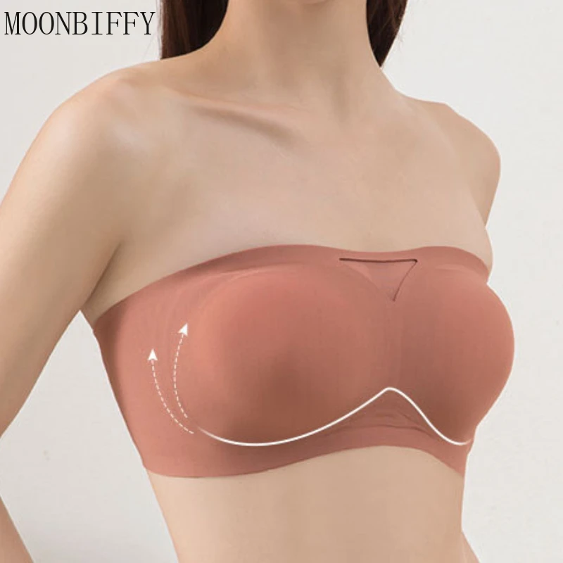 Strapless Push Up Bra for Woman Latex Invisible Bras Wire Free Back Closure Summer Ice Silk Seamless Lingerie Soft Bralette Sexy 
Strapless Push Up Bra for Woman Latex Invisible Bras Wire Free Back Closure Summer Ice Silk Seamless Lingerie Soft Bralette Sexy