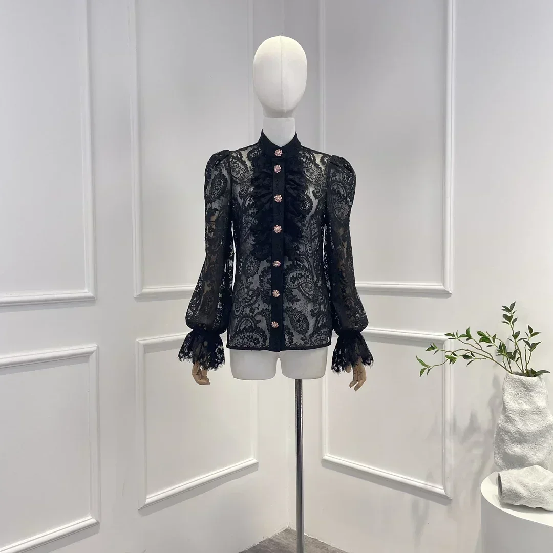 2023 New Arrival High Quality Cotton Full Flare Sleeve Hollow Out Delicate Buttons Lace Blouse for Women
2023 New Arrival High Quality Cotton Full Flare Sleeve Hollow Out Delicate Buttons Lace Blouse for Women