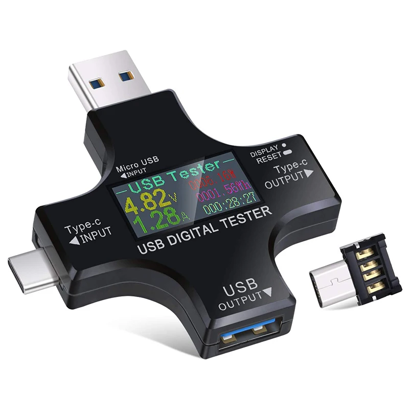 2 In 1 Type C USB Tester Color Screen LCD Digital Multimeter, USB C Voltage Current Voltmeter Ampere Voltmeter Detector
2 In 1 Type C USB Tester Color Screen LCD Digital Multimeter, USB C Voltage Current Voltmeter Ampere Voltmeter Detector
