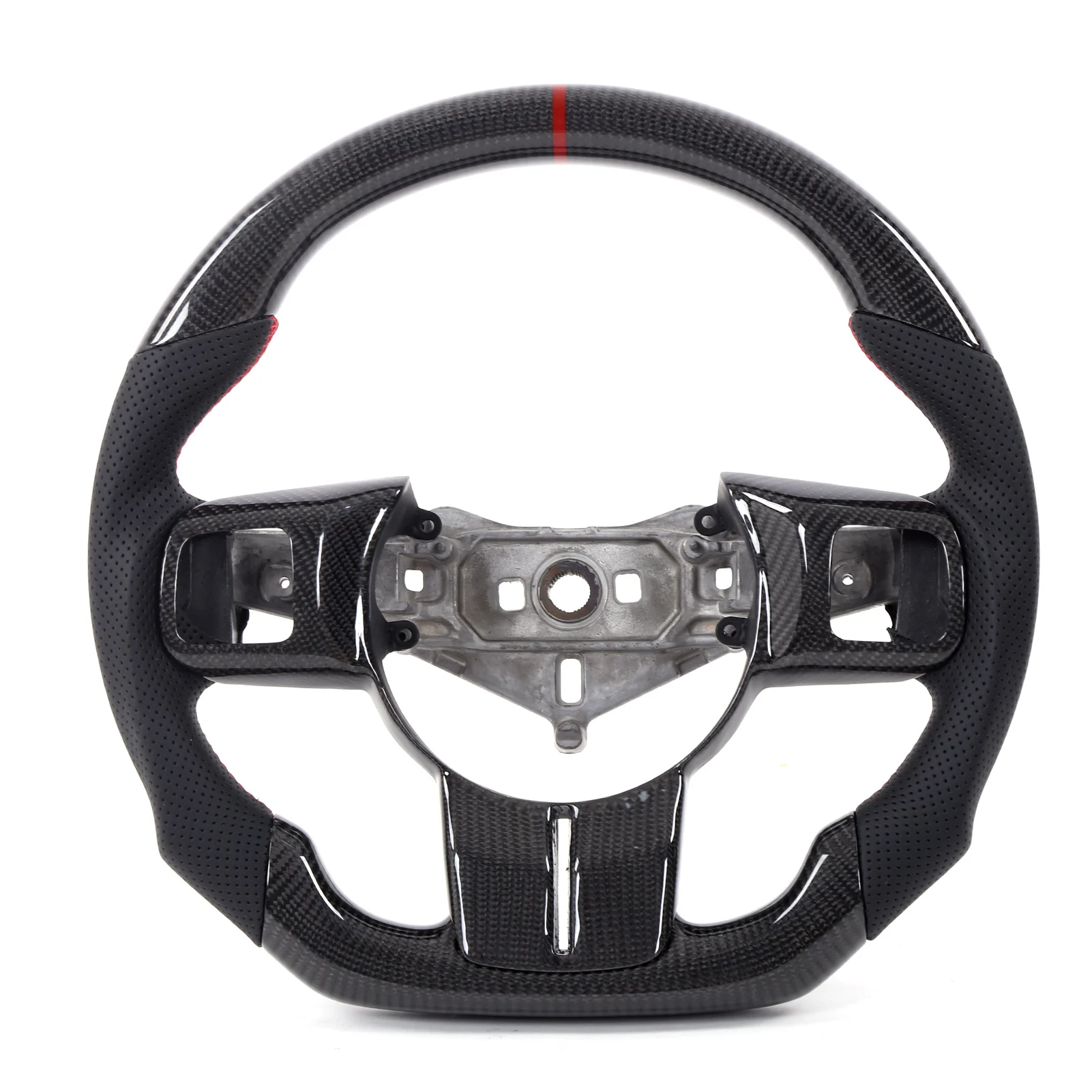 

Carbon Fiber Steering Wheel Nappa Perforated Leather W/ Trim Replacement for Wrangler JK/JKU 2011‑2017