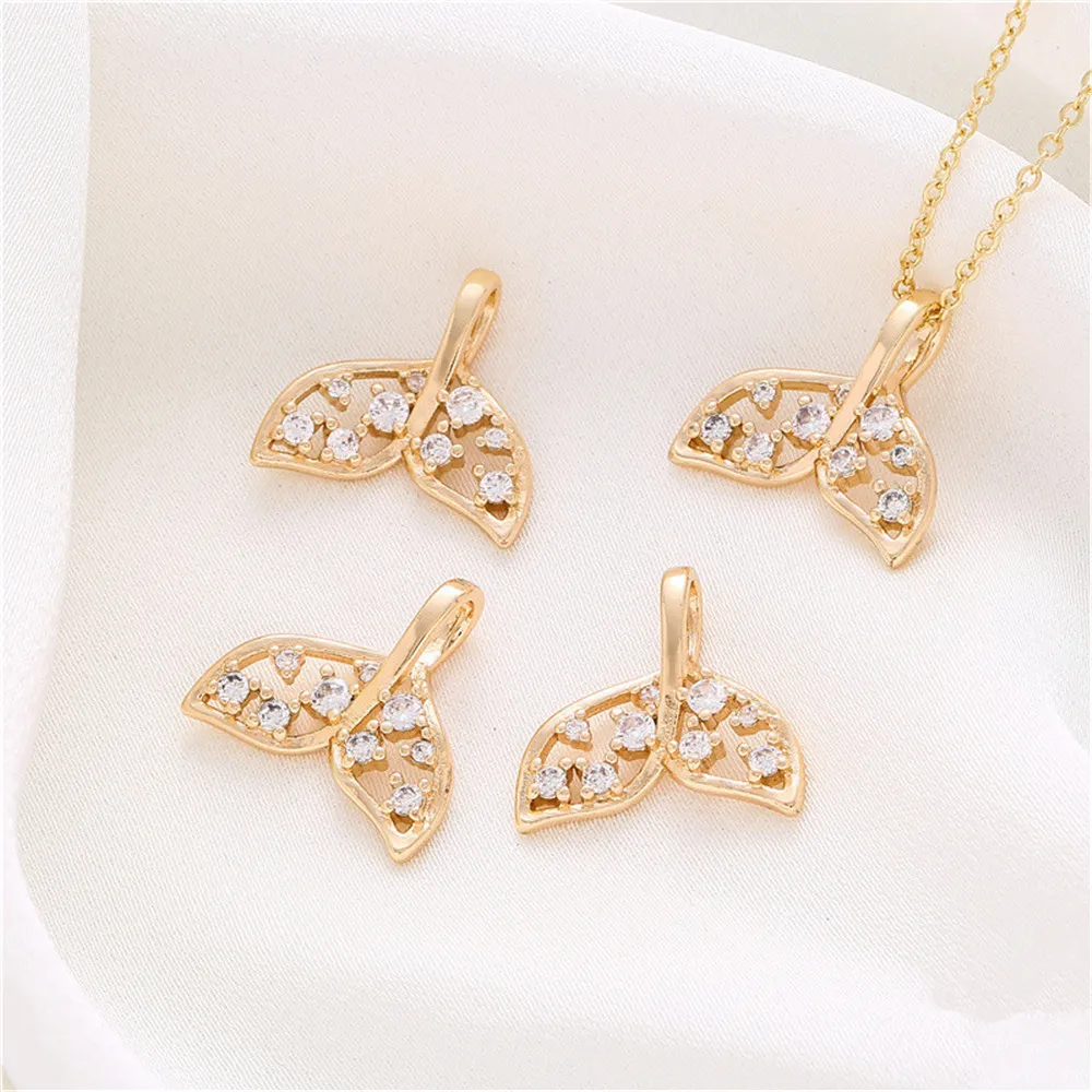 14K gold with zirconium hollow whale tail pendant diy handmade pendant charm bracelet necklace jewelry accessories
14K gold with zirconium hollow whale tail pendant diy handmade pendant charm bracelet necklace jewelry accessories