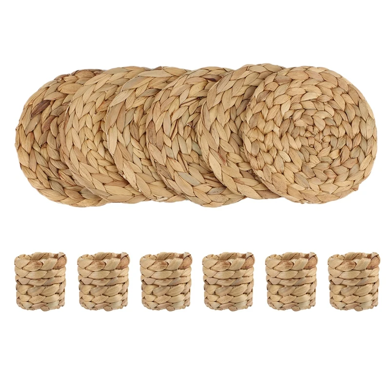 Water Hyacinth Round Placemat,Woven Wicker Table Mat With Napkin Ring,Rustic Table Setting Accessories,Kitchen Straw Mat
Water Hyacinth Round Placemat,Woven Wicker Table Mat With Napkin Ring,Rustic Table Setting Accessories,Kitchen Straw Mat