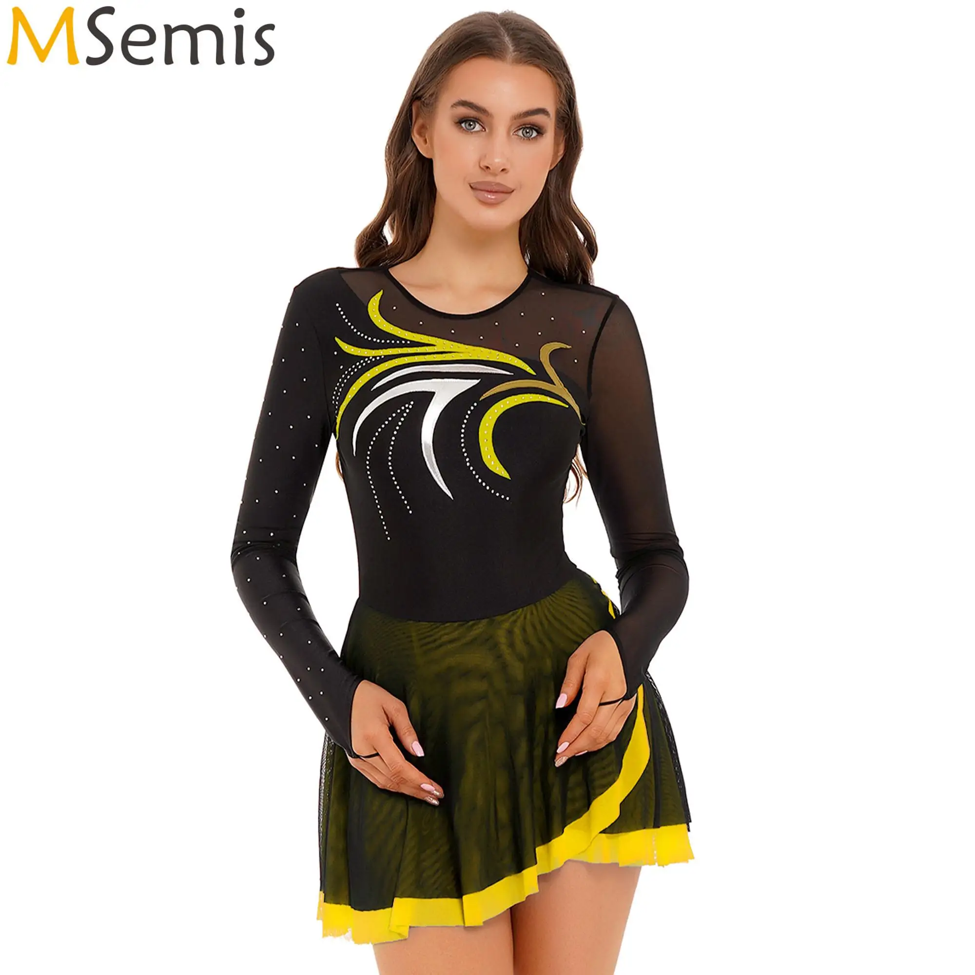 Ballet Lyrical Dance Dress for Adult Womens Glitter Rhinestone Figure Skating Dance Costume Long Sleeve Jazz Ballroom Dance Wear
Ballet Lyrical Dance Dress for Adult Womens Glitter Rhinestone Figure Skating Dance Costume Long Sleeve Jazz Ballroom Dance Wear