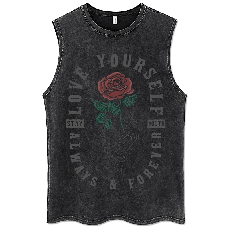 Summer Men Washed Sleeveless Tank Tops Hip Hop Punk Rose Letter Printed Gothic Tshirts Streetwear Harajuku Cotton Vests
Summer Men Washed Sleeveless Tank Tops Hip Hop Punk Rose Letter Printed Gothic Tshirts Streetwear Harajuku Cotton Vests