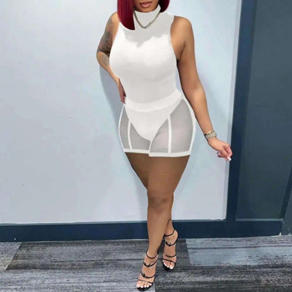 Women Romper Trendy Above Knee Club Romper Breathable Material High Waist Club Romper
Women Romper Trendy Above Knee Club Romper Breathable Material High Waist Club Romper