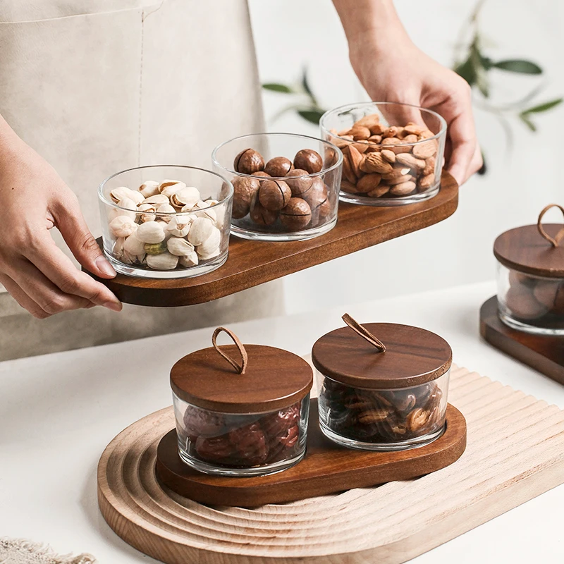 Japanese High-end Solid Wood Snack Fruit Placement Plate Kitchen Condiments Split Transparent Snack Cans Various Combinations
Japanese High-end Solid Wood Snack Fruit Placement Plate Kitchen Condiments Split Transparent Snack Cans Various Combinations