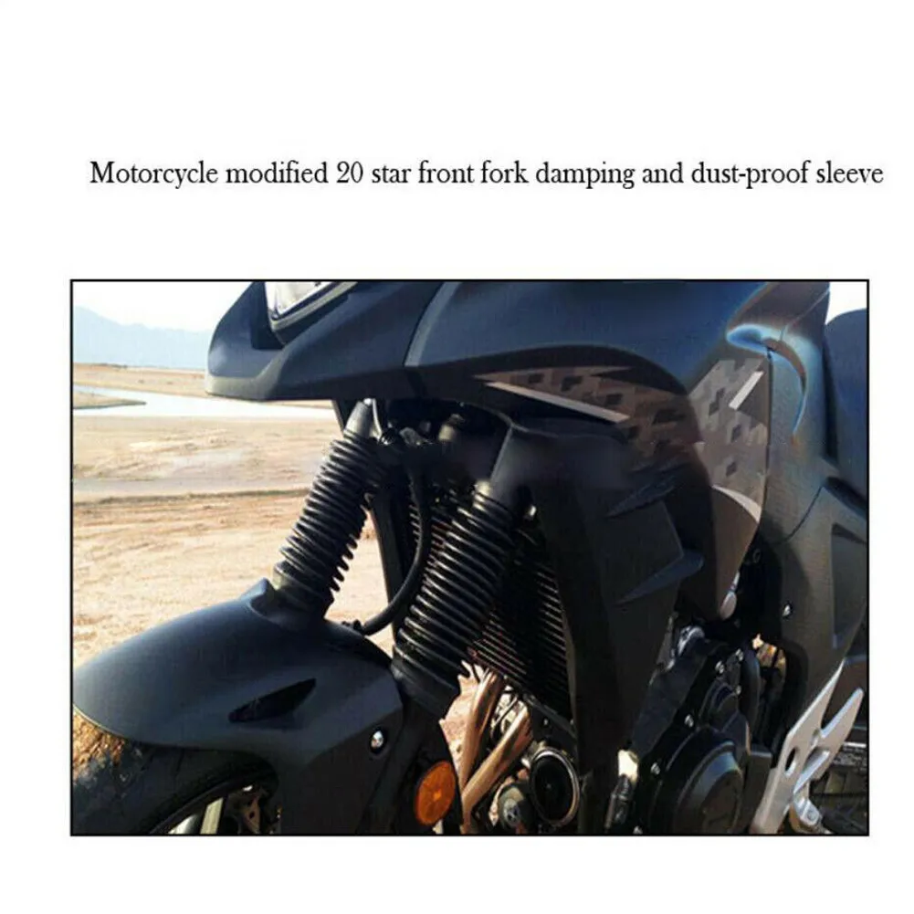 Durable New Front Fork Boot Black 20 Section Bellows Dust Cap Motorcycle Off-road Parts Replacement Rubber 2pcs
Durable New Front Fork Boot Black 20 Section Bellows Dust Cap Motorcycle Off-road Parts Replacement Rubber 2pcs
