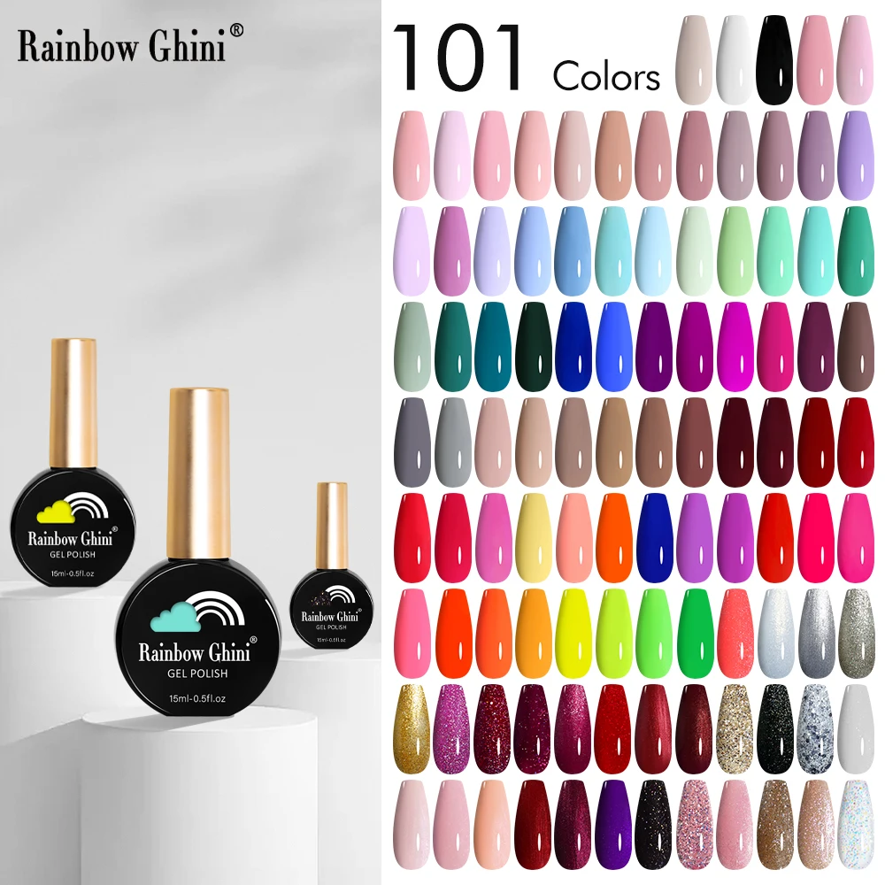 Rainbow Ghini 15ml UV Gel Nail Polish Semi Permanent Varnish Supplies for Professionals Red Black White Nail Gel Art Accessories
Rainbow Ghini 15ml UV Gel Nail Polish Semi Permanent Varnish Supplies for Professionals Red Black White Nail Gel Art Accessories