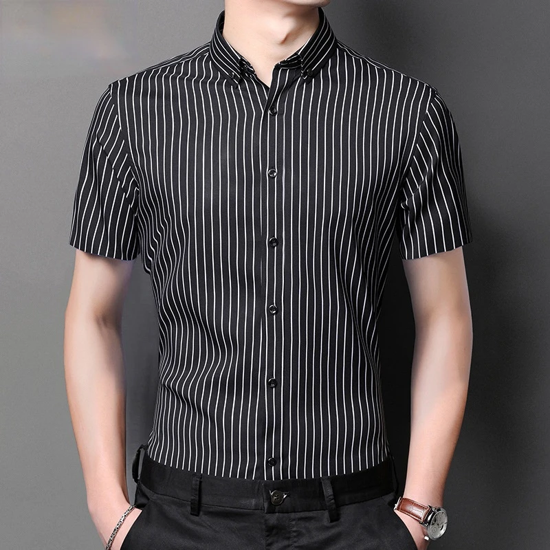 2022 Summer new elastic short-sleeved shirt men's trend free ironing anti-wrinkle short-sleeved shirt slim striped shirt men's
2022 Summer new elastic short-sleeved shirt men's trend free ironing anti-wrinkle short-sleeved shirt slim striped shirt men's