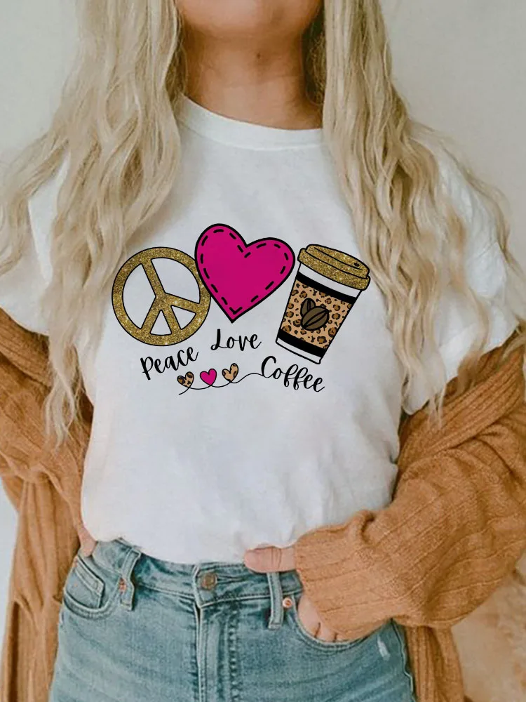 Women Fashion Leopard Peace Pink Love Coffee Print Top Tee Tshirt Crewneck Short-sleeve Female T Shirt Summer Kawaii Clothing
Women Fashion Leopard Peace Pink Love Coffee Print Top Tee Tshirt Crewneck Short-sleeve Female T Shirt Summer Kawaii Clothing