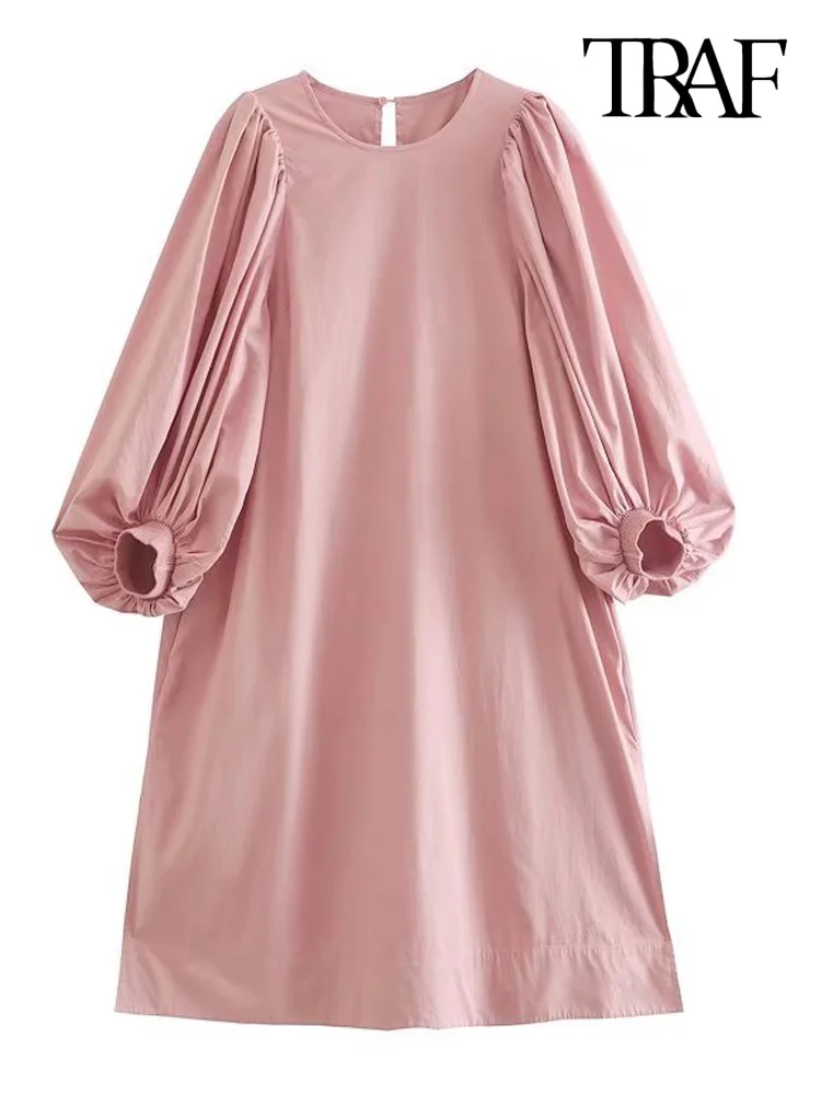 TRAF Women Fashion With Pockets Loose Midi Dress Vintage O Neck Lantern Sleeve Female Dresses Vestidos Mujer
TRAF Women Fashion With Pockets Loose Midi Dress Vintage O Neck Lantern Sleeve Female Dresses Vestidos Mujer