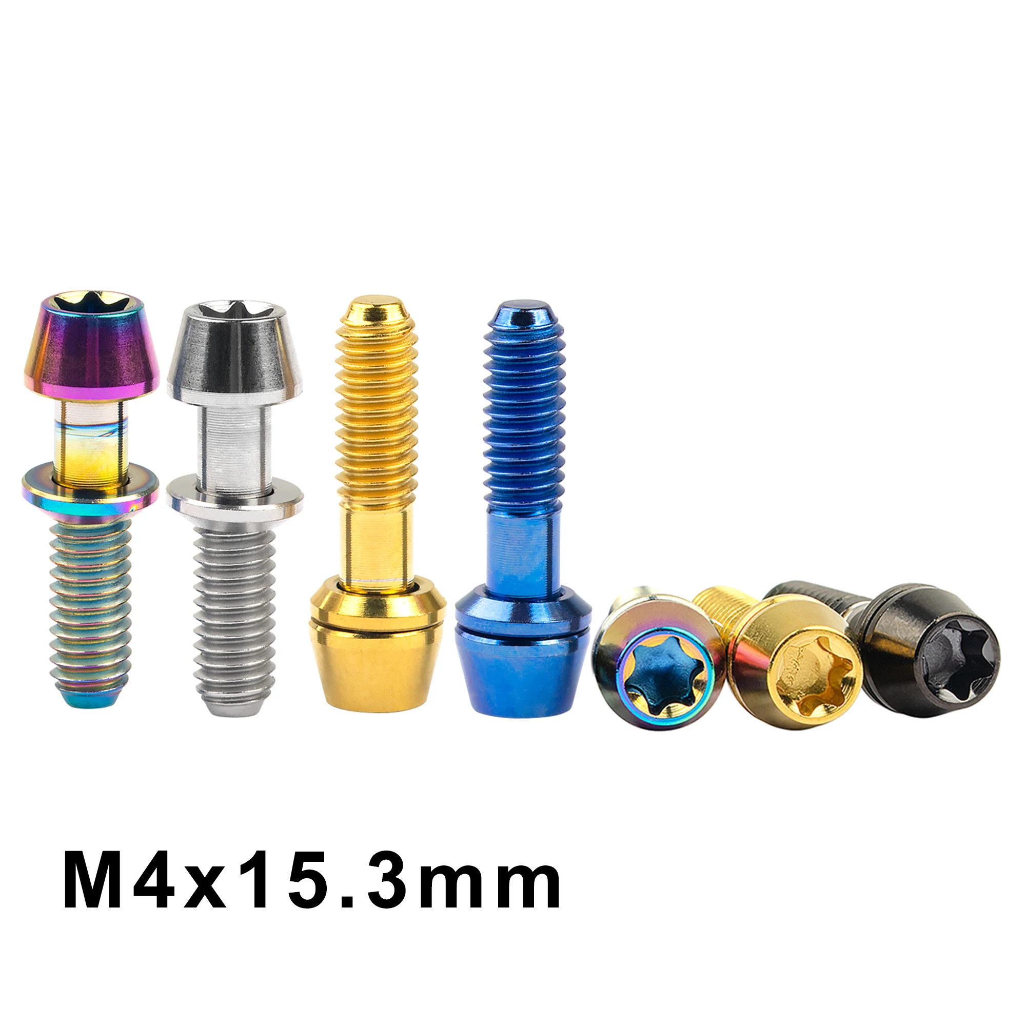 Weiqijie 6pcs Titanium Bolt M4x15.3mm Torx T20 Tapered Screw With Washer For Ritchey C260 Bike Stem
Weiqijie 6pcs Titanium Bolt M4x15.3mm Torx T20 Tapered Screw With Washer For Ritchey C260 Bike Stem