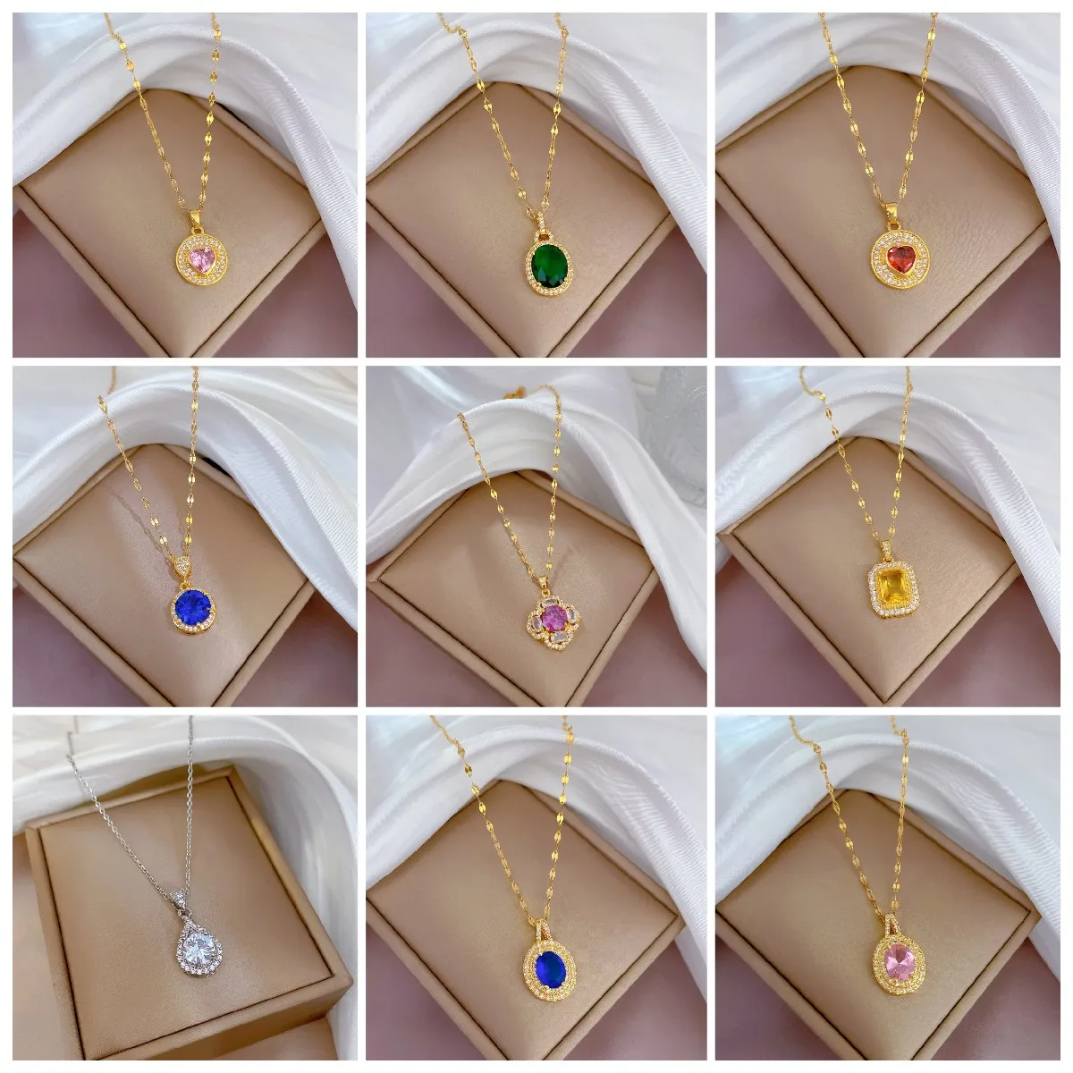 Titanium Steel Necklaces For Woman Colorful Zircon Necklace Crystal Pendant Elegant Jewelry Gift Party Accessories Dropshipping
Titanium Steel Necklaces For Woman Colorful Zircon Necklace Crystal Pendant Elegant Jewelry Gift Party Accessories Dropshipping
