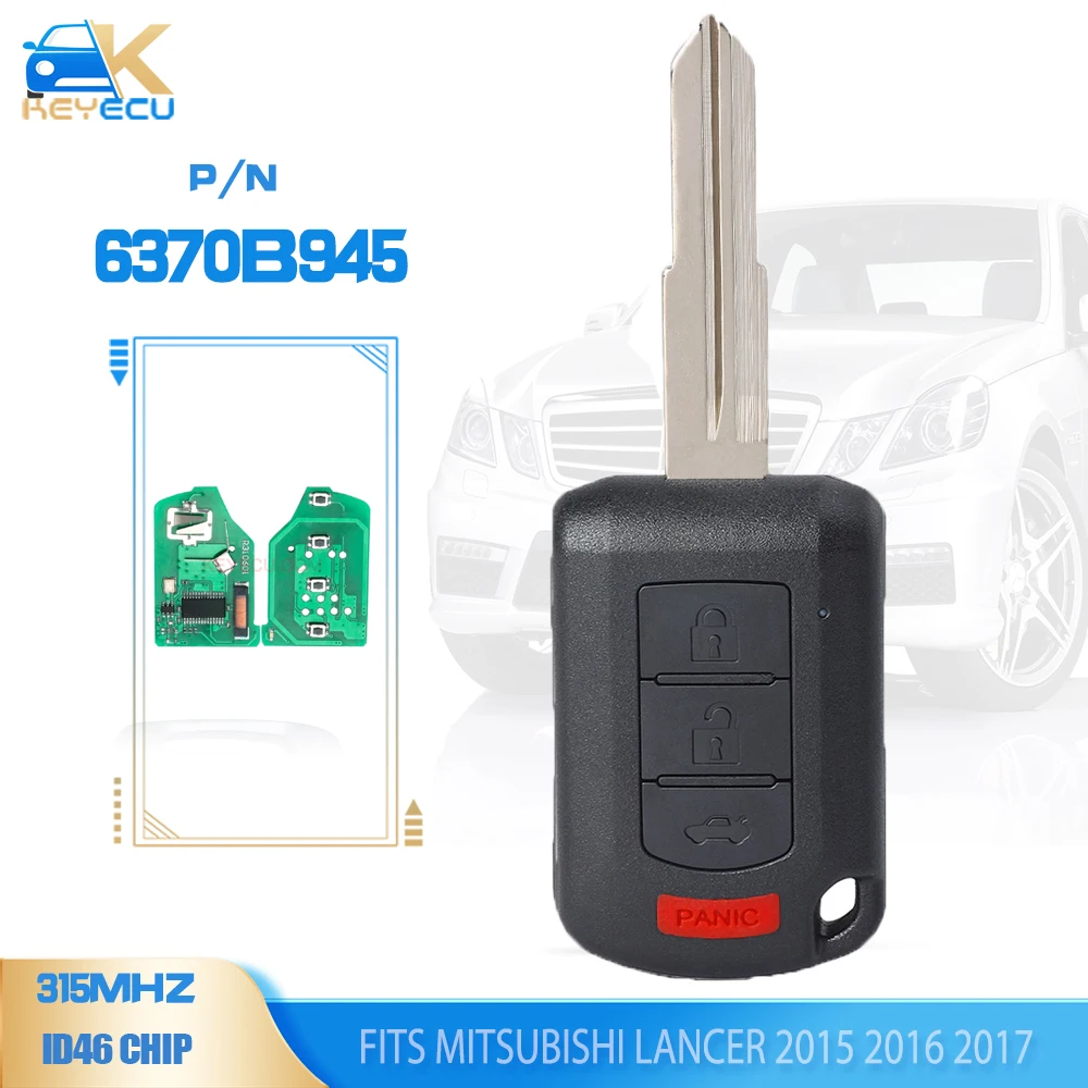 KEYECU P/N: 6370B945 315 МГц ID46 чип 4 кнопки автомобильный пульт дистанционного управления для 2015 2016 2017 Mitsubishi Lancer
KEYECU P/N: 6370B945 315 МГц ID46 чип 4 кнопки автомобильный пульт дистанционного управления для 2015 2016 2017 Mitsubishi Lancer